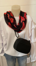 Load image into Gallery viewer, POPPY SCARF - BLACK & RED