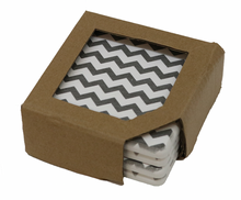 Load image into Gallery viewer, CHERON COASTER - CHARCOAL & IVORY (SET OF 4)