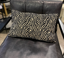 Load image into Gallery viewer, ANIMAL PRINT CUSHION - BLACK & NATURAL