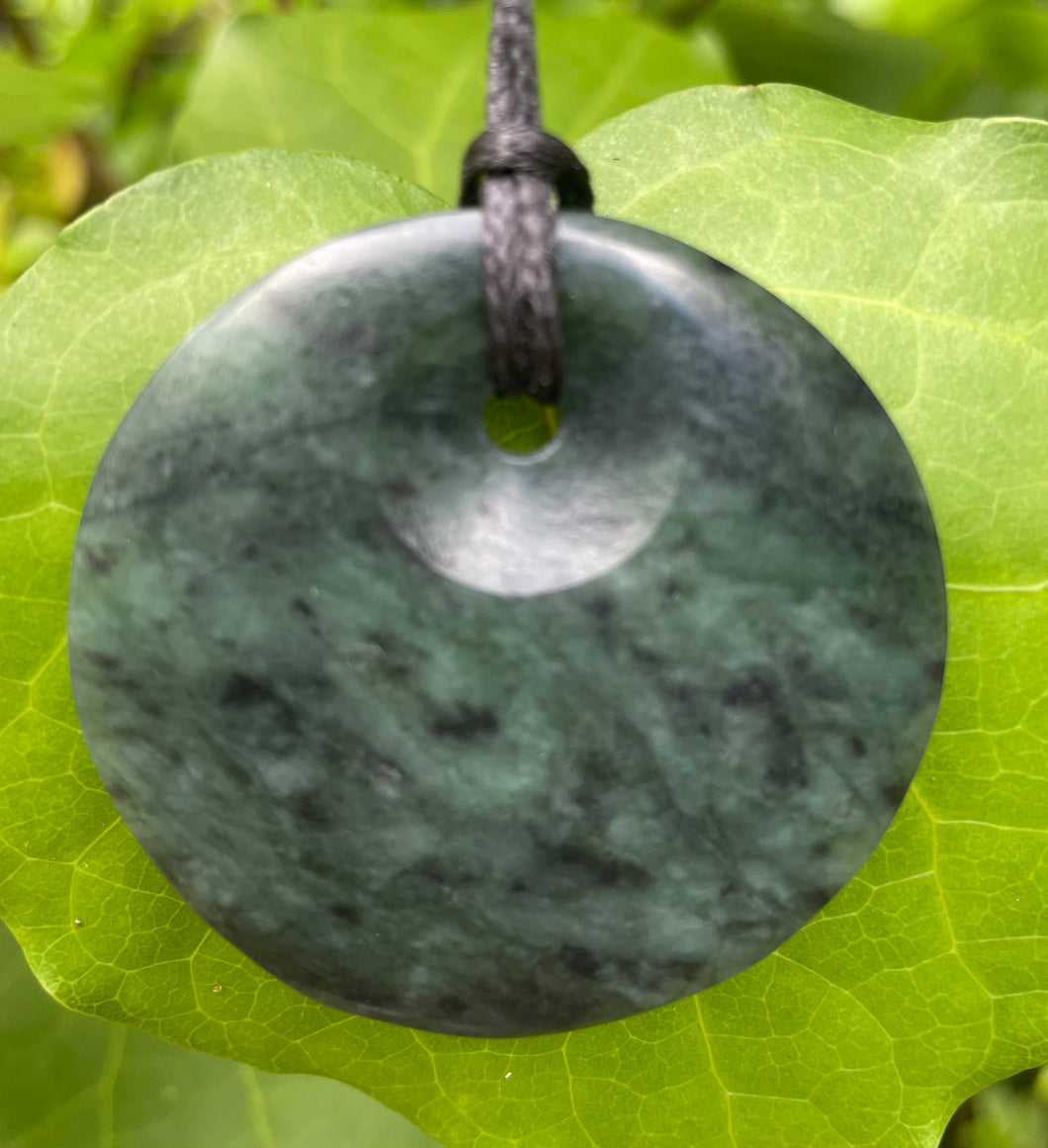 NEW ZEALAND GREENSTONE - POUNAMU - CIRCULAR - 45MM