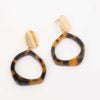 Load image into Gallery viewer, EARRINGS - DOUBLE DISC GOLD &amp; TORTOISESHELL HOOP STUD
