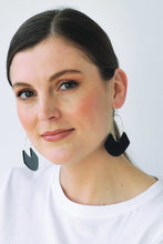 Load image into Gallery viewer, EARRINGS - WIRE &amp; RESIN DROP STUD - BLACK
