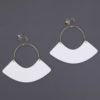 EARRINGS - WIRE & RESIN DROP STUD EARRING - WHITE