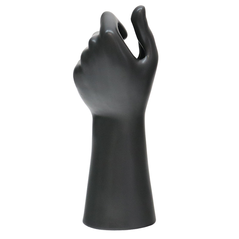 CERAMIC HAND VASE - BLACK