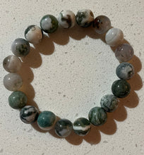 Load image into Gallery viewer, BRACELET - GENUINE AGATE STONE BEAD - GREY/GREEN MIX
