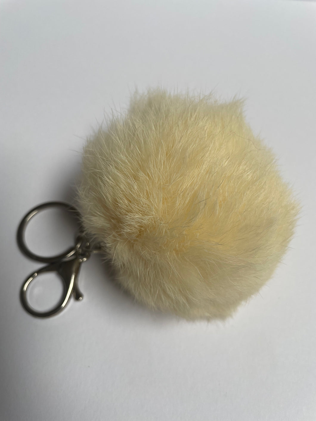 KEY RING POM POM - CREAM