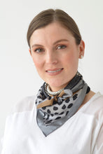 Load image into Gallery viewer, SILKY SQUARE MULTI PRINT SCARF - GREY/STONE/BLACK
