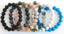 Load image into Gallery viewer, BRACELET - GENUINE AGATE STONE BEAD - GREY/GREEN MIX
