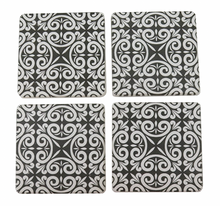 Load image into Gallery viewer, WAVE COASTERS - CHARCOAL &amp; IVORY (SET OF 4)
