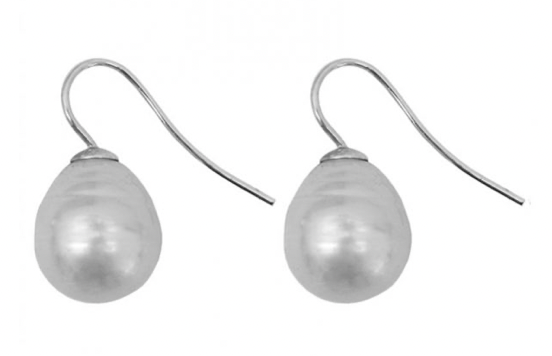 EARRINGS - SPANISH TEARDROP - WHITE PEARL & PEARL