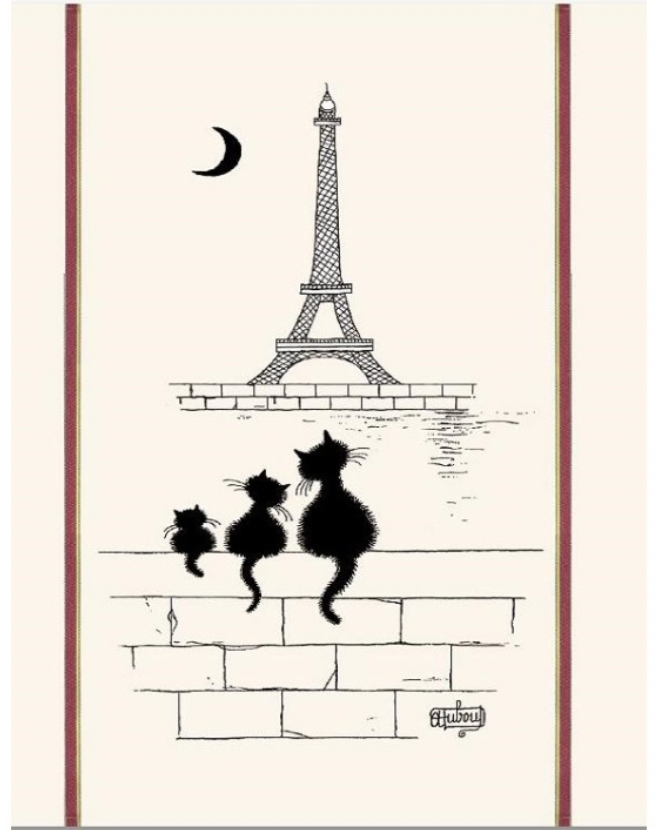 CAT EIFFEL TOWER TEA TOWEL