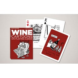 PLAYING CARDS PIATNIK -WINE CARTOONS